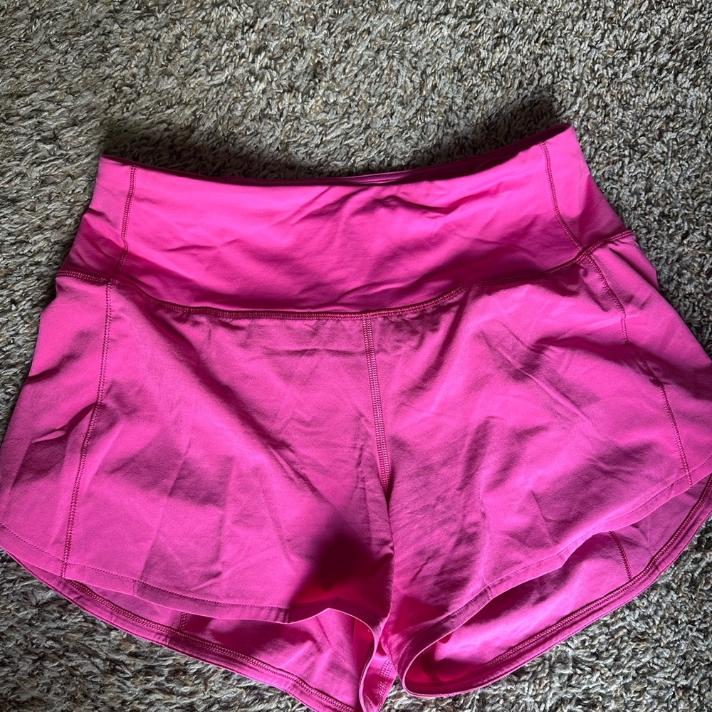 Lululemon Speed Up HR Short 4” Lined Size 4 Sonic Pink